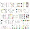 Anneaux de langue 110pcs / pack ensemble de piercing de mode barre de sourcil lèvre narine clous d'oreille en acier inoxydable nez anneau de ventre bijoux de corps Dhgarden Dhiqz