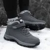 Klädskor vinter kvinnor män stövlar plysch läder vattentäta sneakers klättring jaktskor unisex snörning utomhus varm vandring boot man 230915