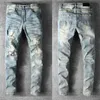 Mens Jeans Classic Hip Hop Pants Stylist Jeans Distressed Ripped Biker Jean Slim Fit Motorcycle Denim Jeans 9V0Y273h