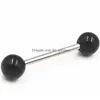 Tongue Rings 50Pcs Acrylic Ball Tongue/ Nipple Ring Barbells Bar 14G1.6Mm Retainers Body Piercing Jewelry 14Gx16Mmx6Mm/6Mm Dr Dhgarden Dha4I