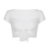 Women's Tanks Women's Sexy Bandage Hollow Out T-shirt Women Fairy Grunge Cropped Tops Oktoberfest White Summer Y2k Aesthetic T Shirts