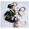 Hunddesignpåse Charm Keyring Accessories Fashion Tassel Key Rings Pu Leather Hippo Giraffe Car Keychain Holder Cartoon Jewelry Chain Pendant