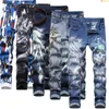 Mens Jeans Plus Size 3D Digital Print Stretch Denim Pants Blue Black White Trousers Men Fashion Slacks 2834 36 38 40 42 230915