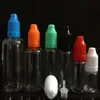 500pcs E Liquid PET Garrafa conta-gotas com tampas coloridas à prova de crianças Longas pontas finas Clear Plastic Needle Bottlesl 5ml 10ml 15ml 20ml 30ml 5 Gwra