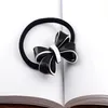 3 5X4 5CM black and white acrylic bow rubber bands hair ring head rope hairpin for ladies favorite headdress Jewelry Accessories v341q