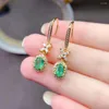 Dangle Earrings MeiBaPJ Natural Colombian Emerald Gemstone Flower Drop Real 925 Silver Fine Charm Jewelry For Women