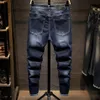 Jeans pour hommes VORELOCE classique tendance lettre impression denim sarouel 2021 printemps marque coton stretch jeunesse mode tapered261p