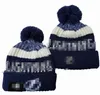 Berretti con fulmine Berretto Lana Caldo Sport Cappello lavorato a maglia Hockey Squadra nordamericana A strisce Linea laterale USA College Cappelli con risvolto Uomo Donna