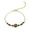 Strand pedra natural hematita pulseira para mulheres na moda ouro aço inoxidável jóias festa/casamento presente de luxo conjunto handwork