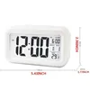 Nouveau plastique muet réveil LCD horloge intelligente température mignon photosensible chevet numérique réveil Snooze veilleuse calendrier