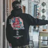 Mode Harajuku Hoodie Sweatshirt Heren Casual Zwart Hip Hop Japan Print Hoodie Streetwear Kleding Top Jas Mannelijke Winter 2XL SH190259Y
