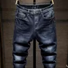 Jeans pour hommes VORELOCE classique tendance lettre impression denim sarouel 2021 printemps marque coton stretch jeunesse mode tapered261p