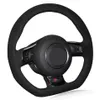 Car Steering Wheel Cover Hand-stitched Black Genuine Leather Suede For Audi TT TTS 8J 2006-2014 A3 S3 8P Sportback 2008-2012258r