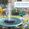 Décorations de jardin Fontaine de bain d'oiseaux Pompe extérieure Buse 4 en 1 Fontaines solaires à eau flottantes autoportantes