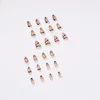 False Nails Press On Simple Black Lines French Almond Full Cover Manicure Reusable 24pcs Nail Art Vendor
