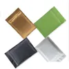 Cadeau cadeau 500pcs 8x12cm 10x15cm couleur noire sacs de stockage de nourriture en mylar métallique à fond plat feuille d'aluminium petite fermeture à glissière en plastique livraison DHG9B