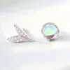 Boucles d'oreilles fines et minimalistes en queue de poisson, bijoux asymétriques argentés à la mode pour femmes, déclaration de mariage, cadeaux de saint-valentin