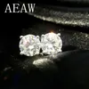 Oryginalne 14K 585 Biała żółte złoto pchnięcie 8 mm 4ctw f kolorowy test Laborn Laborn Moissanite Diamentowe kolczyki dla kobiet CJ191203288y