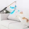 Funny Cat Stick Fish Shape Feathers Rod Teaser Pet Toys for Cats Interactive Stick Cat Supplies Simulation Fish Toy2645