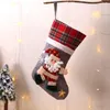 Cartoon Santa Snowman Reindeer Stocking Candy Presentväska stor storlek Juldocka strumpor Juldekorationer Ornament Xmas gåvor