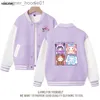 Damesjassen WALKIE Sanrios Kawaii Anime Kuromi My Melody Cinnamoroll Leuke Cartoon Honkbal Uniform Lente Herfst Kinderen Tops Casual Buitenjas Cadeau L230916