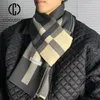 Halsdukar vinter män halsduk hålla varm halsduk casual mode märkesdesigners stickad halsduk lapptäcke ull kashmir halsduk sjal wrap ac2228 230915