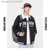 Kvinnorjackor American Baseball Uniform Jacket Men Spring Autumn Loose Casual Street Wear Vintage High Top M-3XL Apricot Black Double Layer Stor kvantitet L230916