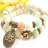 MG0791 matt amazonite Buddha armband set handgjorda naturliga energiarmband som matchar yogariska mala gåva smycken341g