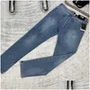 Jeans pour hommes Version haute Vers Designer Pantalons pour hommes Classique Medusa Brodé Casual Pantalons pour hommes Plus Taille Mode Jeans droits Dhkqo