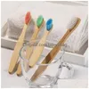 Disposable Toothbrushes 10Pcs Environmental Bamboo Kids Toothbrush Soft Bristle Healthy Dental Oral Care Toothbrushbamboo Brush Natura Dhtks