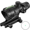 Hunting Scope 1X32 Tactical Red Dot Sight Real Green Fiber Optic Riflescope with Picatinny Rail for M16 Rifle