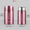 BOAONI 800ml 1000ml Food Thermal Jar Vacuum Insulated Soup Thermos Containers 316 Stainless Steel Lunch Box with Folding Spoon 210237C