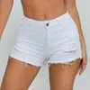 Shorts femininos sexy cintura alta mulheres jeans 2023 verão moda denim quebrado buraco emenda elástico senhoras magro super curto jean