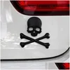 Car Stickers Metal 3D Skl Motorcycle Skls Skeleton Crossbones Emblem Badge Decal Styling Accessories Drop Delivery Mobiles Motorcycl Dhmmh