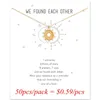 Pendentif Colliers Entier 50pcs Pack Creux Lune Soleil Or Argent Plaqué Alliage Charme Chaîne Collier Collier Pour Reminder287N