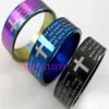 Whole Jewelry Lots 50pcs English Lord's Prayer Bible Cross Stainless Steel Rings Men's Fashion Jesus Wedding Rings R317N