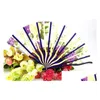 Fans Plum Blossom Flower Print Folding Hand Hollow Out Dance Party Pocket Gifts Wedding Decor Drop Delivery Toys Electronic Dh9Ad