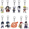 20PCS alot Anime Cartoon Keychain Acrylic Uchiha Sasuke Double Sided Transparent key Chain Jewelry For Fans Gifts H1126306B