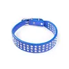 Hundhalsar kopplar pu läder justerbar husdjur krage rhinestone nacke bly halsband rosa husdjur pomeranian collare cane koppel hundar ee dh4ph