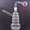 1 pçs forma espiral vidro bong cachimbo de água bubbler fumar cinza coletor braço perc com 14mm jiont downstem tubos queimador de óleo