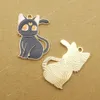 10 Stück Emaille-Mond-Katzen-Charm für die Schmuckherstellung, niedlicher Anime-Ohrring-Anhänger, Armband, Halskette, Zubehör, Bastelbedarf, Modeschmuck. Charms mit Katzen-Mond-Anhänger