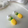 Brincos de garanhão bonito pequeno abacaxi clipe de orelha fruta doce forma personalizado studs étnicos para mulheres presente de verão 0342