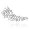 7 5 pollici extra large vintage rodio placcato argento trasparente strass spille da sposa donne partito Pins273R