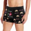 Cuecas boxer masculinas personalizadas, rosto engraçado, eu te amo, dia dos namorados, novidade, cuecas impressas com foto