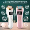 Beauty Equipment Ultrasonic face Massager Hot Cold Facial vibrate Hammer Red Blue Light Ion Beauty Anti Wrinkle Face Lifting Device 220512 Q230916