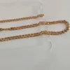 Luxury 18ct Yellow Gold Heavy 10mmNecklace Armband Set Miami Curb Link Cuban Mens Chain Jewellery 24 Links246o