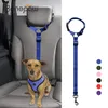 Benepaw Adjustable Durable Nylon Dog Seat Belt Comfortable Car Headrest Restraint Design Vehicle Seatbelts Pet Leash LJ201109275L