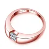 Släpp rosguldfyllda zirkonstenar Toppdesign Engagement Band Lovers Diamond Ring for Women Men249e