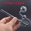 Newest smoking glass oil burner pipe Hookah colorul snake shaped water tube nails bongs pipes for smoking with double balance Dots Stand