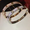 Braccialetto di lusso di alta qualità con gioielli in argento sterling puro 925 per le donne Bracciale con cacciavite di design spesso in oro rosa con diamanti Wed267k